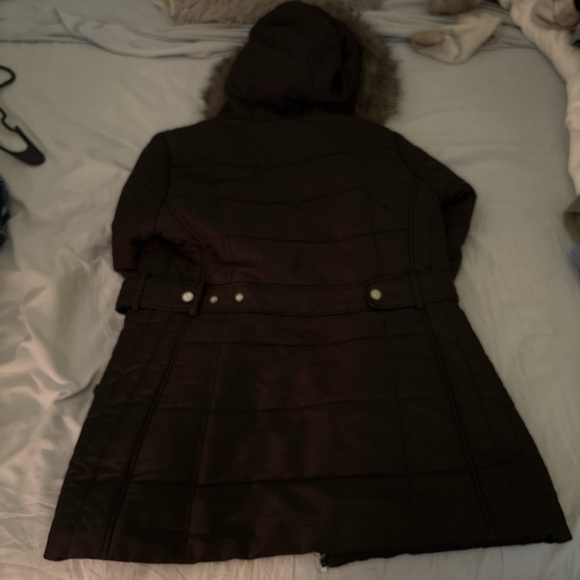 Black Jacket with Faux Fur Hood - Picture 3 of 3